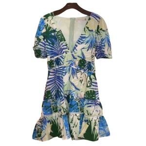 🔆 Chicways Tropical Print V-Neck Dress - Medium
